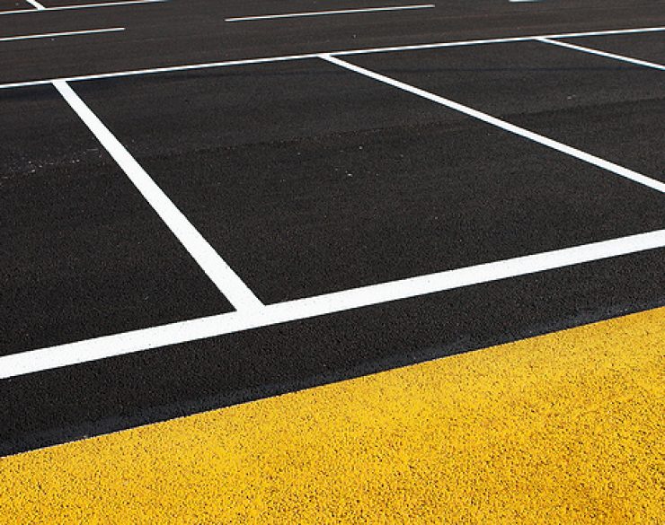 A newly painted parking lot.  Copy space.